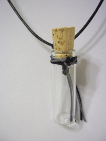 Basic voodoo vial on leather cording - Seahawk Jewellery & Whatnot