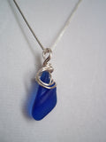"Oh so blue" sea glass necklace
