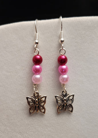 Pinky Butterfly Earrings