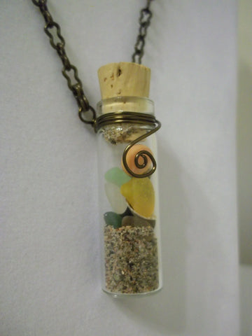 Beach treasure vial necklace - Seahawk Jewellery & Whatnot