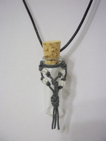 Basic voodoo vial on leather cording - Seahawk Jewellery & Whatnot