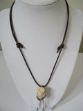Basic vial necklace on brown leather rope