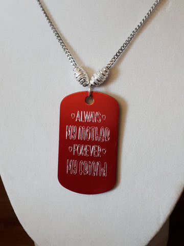 Engraved "Always my mother, Forever my friend" Necklace