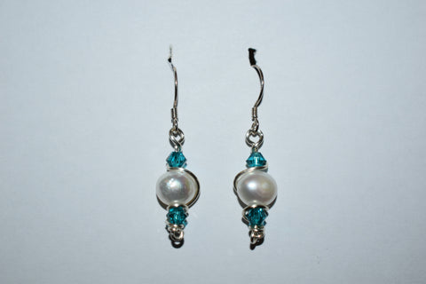 Potato pearl with sterling hooks