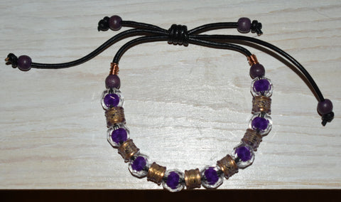 Acrylic Beads Leather Anklet